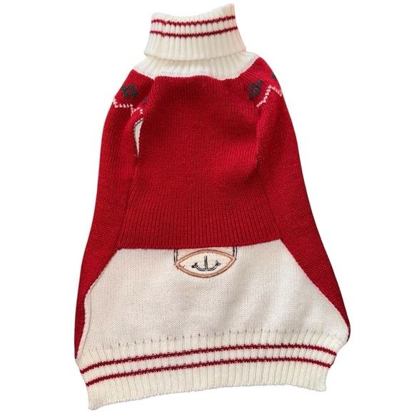 EUC Large Red Reindeer Dog Turtleneck Sweater - Picture 2 of 5